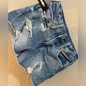 💥🚨🛑GIRLS GAP SHORTIE HIGH RISE BLUE JEAN SHORTS🛑🚨💥